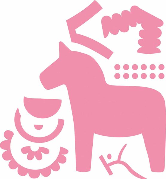 Marianne Design Collectables Dies-Eline's Dala Horse, 3 x 3.25-inch, Metal, Pink, 9.2 x 10.9 x 0.4 cm