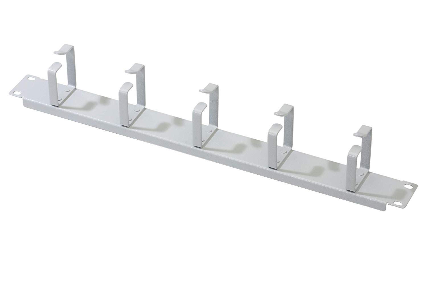 DIGITUS Cable Patch Panel - 1U - 5 Guides 44 x 60 mm - 19 "Network Cabinet - Patch Cable - Gray, 1 U - Image 2
