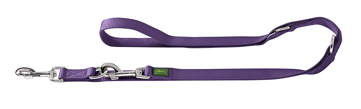 Hunter Nylon Adjustable Leash, 2 m Length x 10 mm Width, Violet