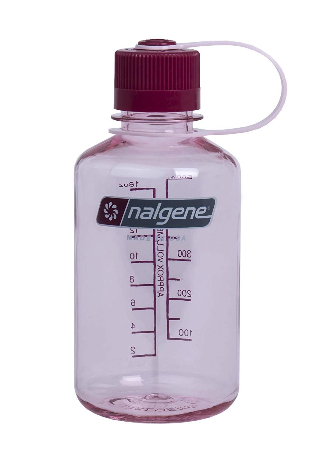 Nalgene Narrow Mouth Tritan Bottle, clear pink, 16 oz, 342084, 500 ml