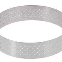 De Buyer Straight Edge Round Perforated Tart Ring in Stainless Steel, Silver