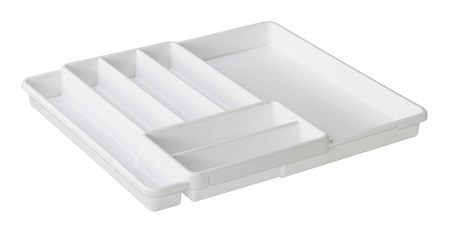 Rotho, Domino, Cutlery tray with 7 compartments, Plastic (PP) BPA-free, white, 39,7 x 34,1 x 5,1 cm, (39,7 x 34,1 x 5,1 cm) - Image 3