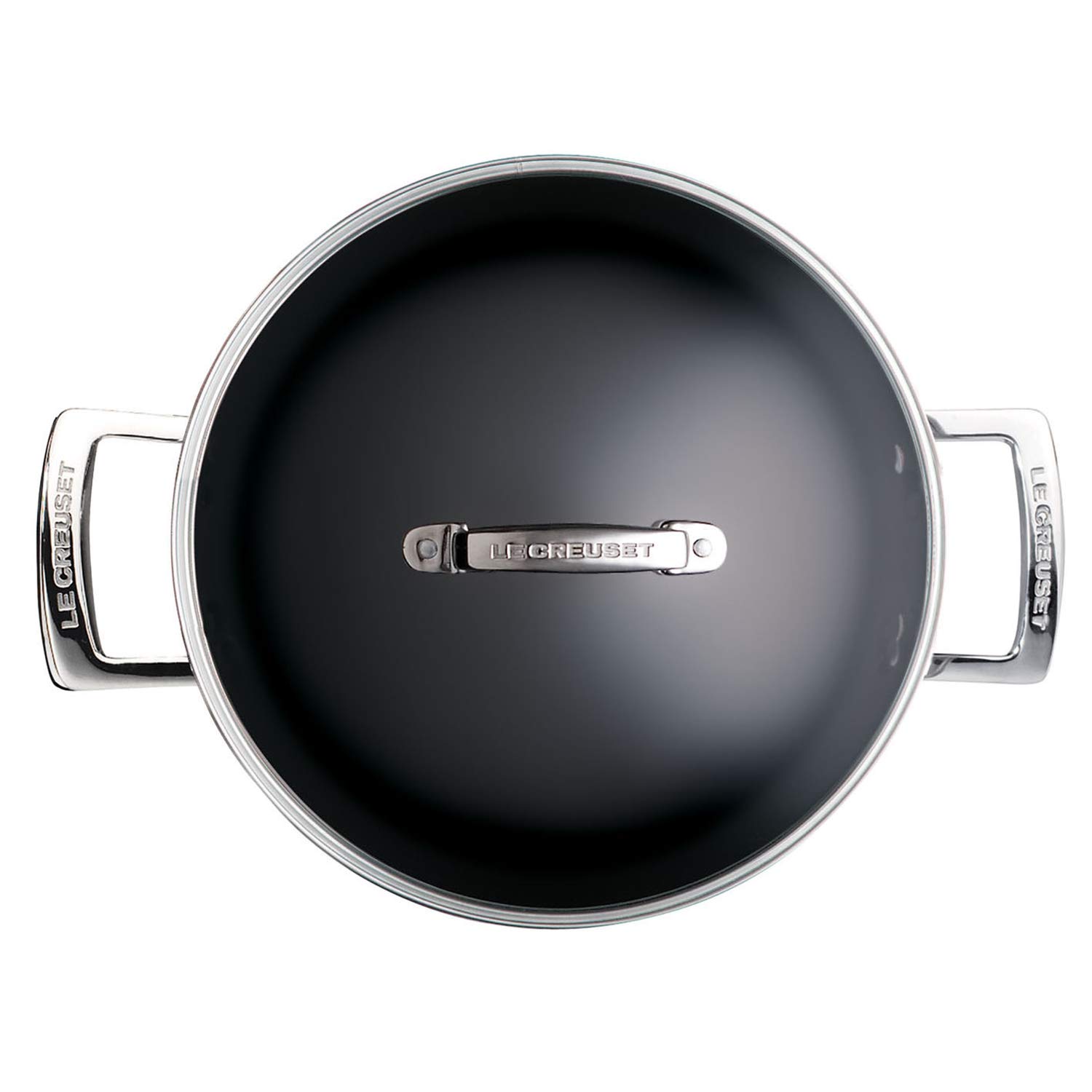 LE CREUSET Toughened Non-Stick Deep Casserole Pot with Glass Lid, diameter 20 cm, Black, 962006200, 2 cm - Image 3