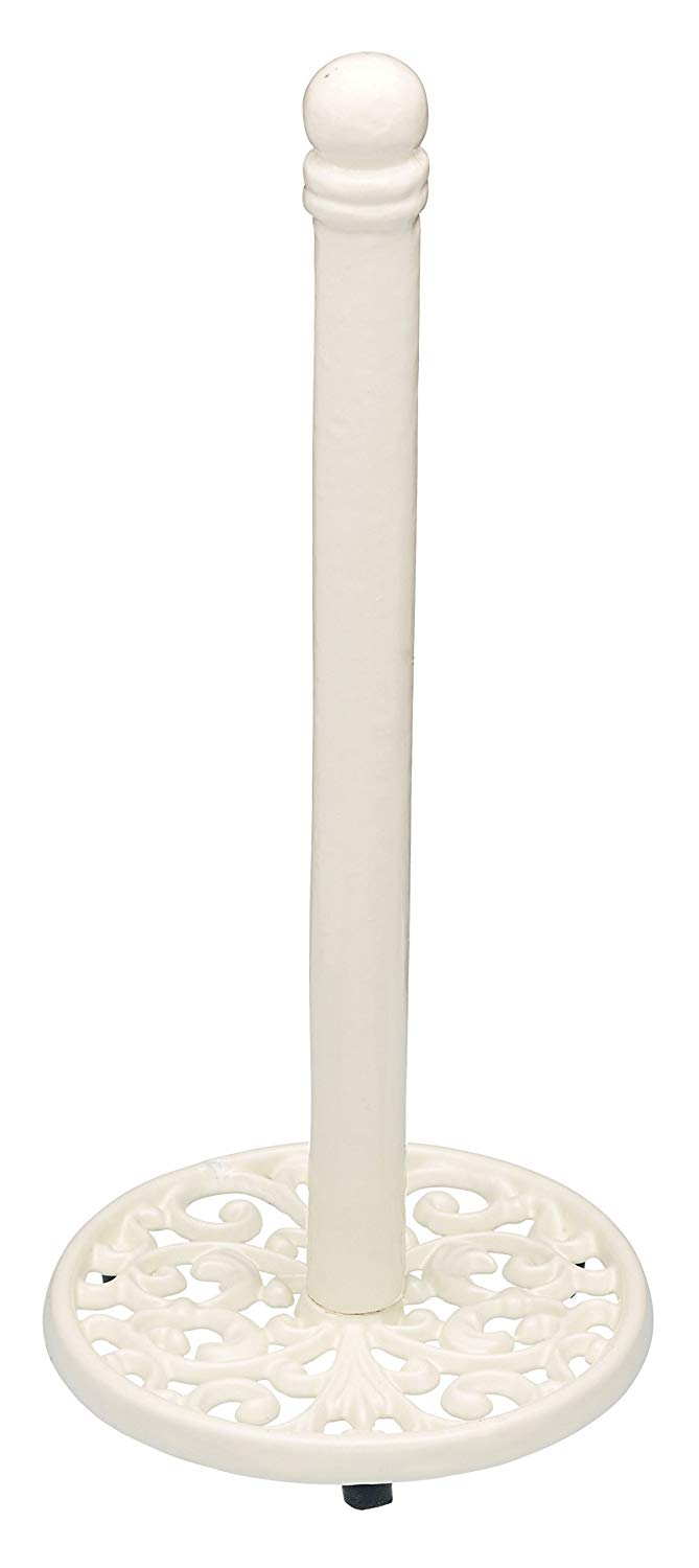 KitchenCraft Cream Kitchen Roll Holder, Cast Iron Vintage Style Kitchen