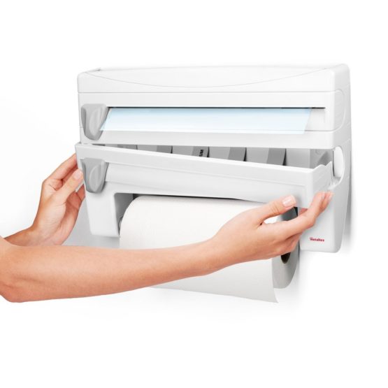 Metaltex 254410 Roll-n-Roll 4-In-1 Kitchen Roll Holder Dispenser, White , 39 x 10 x 25 cm. - Image 4