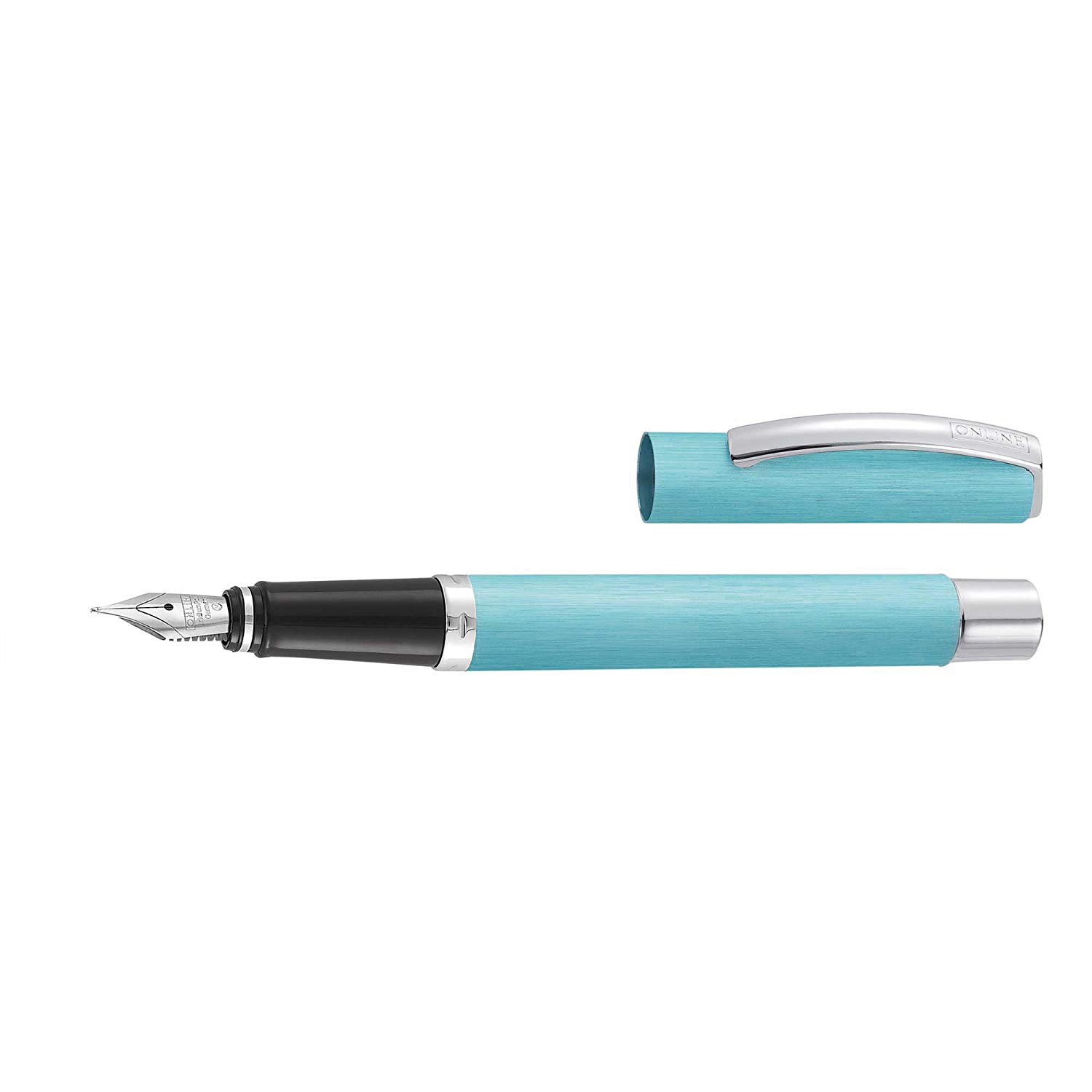 Online Fountain Pen Vision Turquoise, made of aluminum, Iridium nib medium