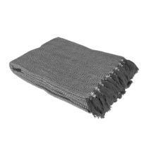 Country Club Throw 127 x 152 Large Sofa Chair and Bed Decorative Throwover Grey and White Stylish