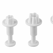 Drer Decoration cutter flower set of 4 2,5x5,5 cm in silver, 2.5 x 2.5 x 5.5 cm