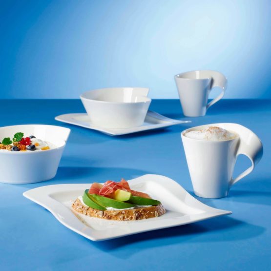 Villeroy & Boch 1025252647 New Wave Square Breakfast Plate, 24 x 24 cm, Premium Porcelain, White - Image 3