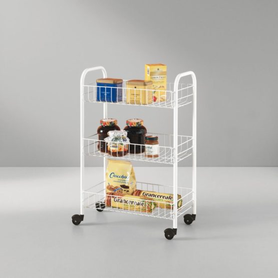 Metaltex 340633 Service Trolley Siena with 3 Stages, Metal, White, 23 x 41 x 63 cm - Image 4