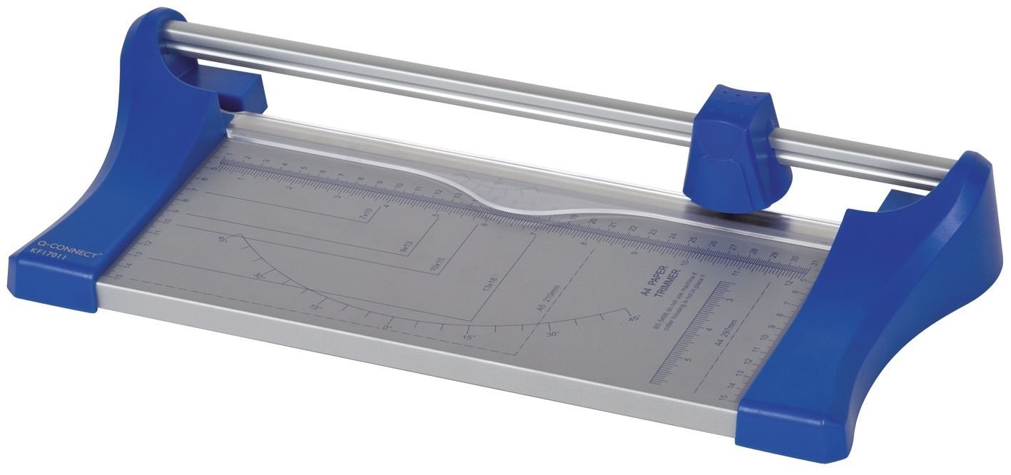 Q-Connect A4 Rotary Trimmer (320 mm Cutting Length, 10 Sheet Capacity), Grey / Blue