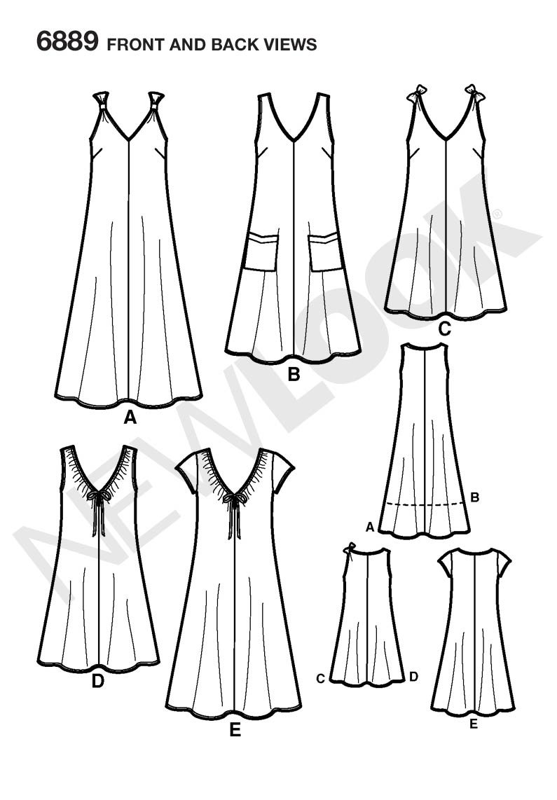 New Look Sewing Pattern 6889: Misses Dresses, Size A, Paper, White, A (8-10-12-14-16-18) - Image 2
