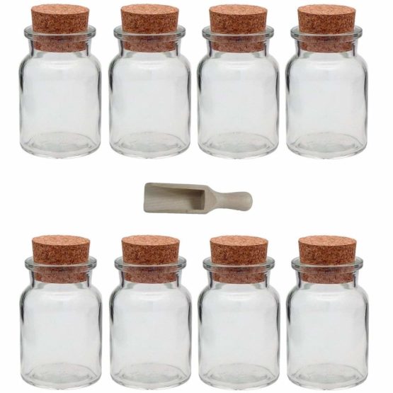 Viva Haushaltswaren set of 8 spice jars/tins, Glass, 150ml