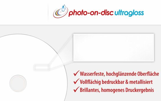 PRIMEON CD-R 80Min/700MB/52x Cakebox (50 Disc), photo-on-disc ultragloss Surface, Water resistant Inkjet Fullsize Printable - Image 3