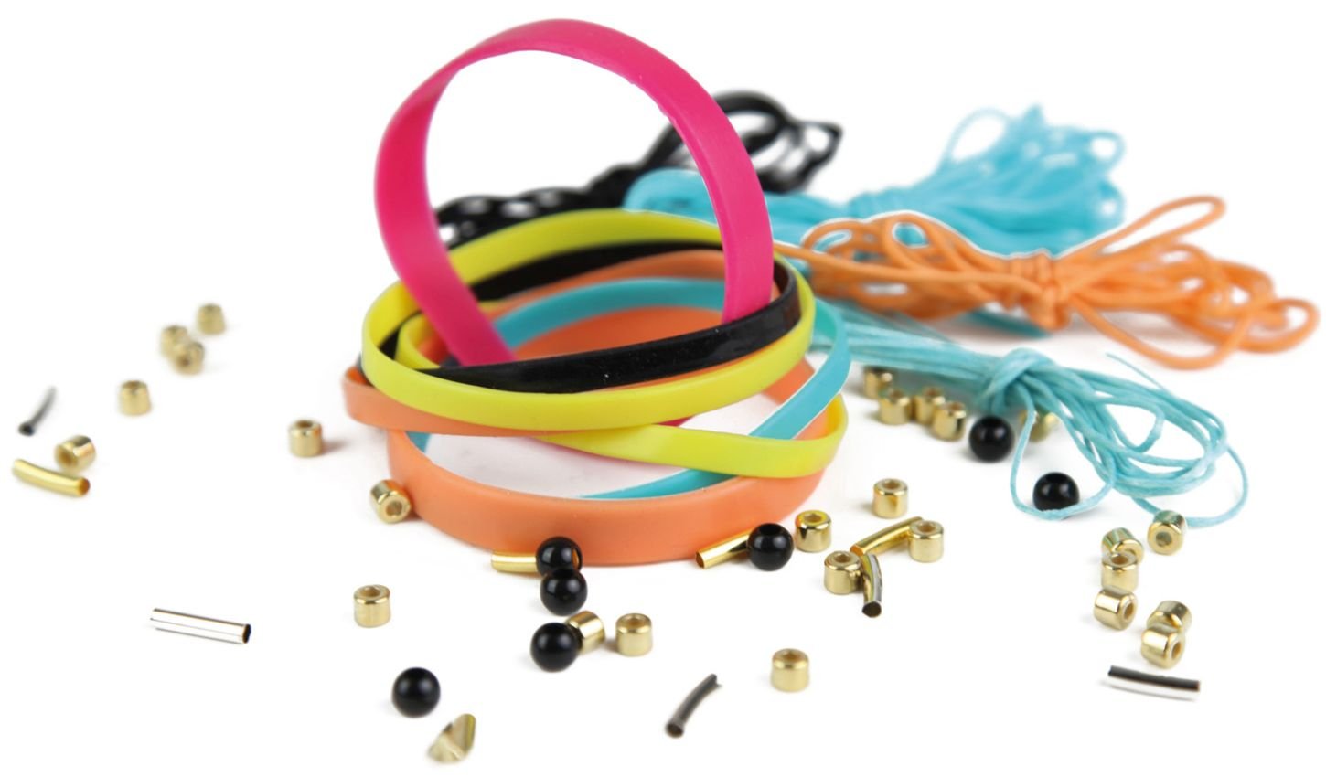 Lena 42652, Craft set Wrappy Bands, set for 3 wrap-around armbands with 7 silicone ribbons in 5 colours - Image 2