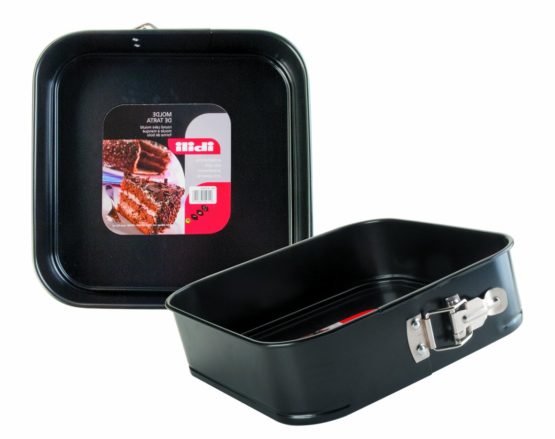 IBILI Springform Set Moka Square 24x7 cm, rolled steel plate, Black, 24 x 24 x 7 cm