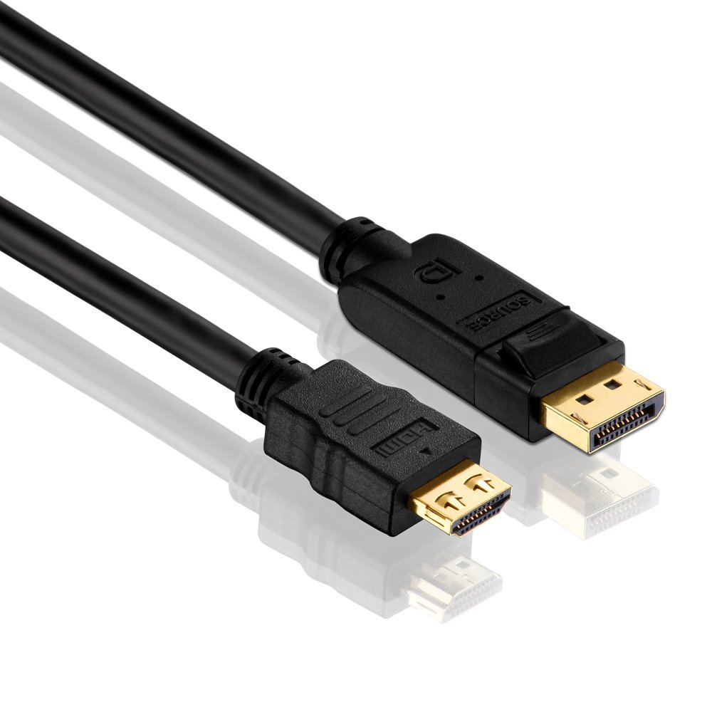 PureInstall PI5100-020 DisplayPort to HDMI Cable (DisplayPort Male (20pin) to HDMI-A Male (19pin)), Certified, 2 m, Black