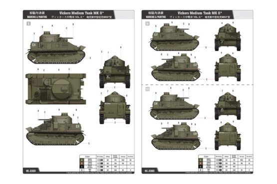 Hobbyboss 83880 1:35 Scale Vickers Medium Tank MkII Plastic Model Kit - Image 4