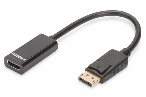 Digitus AK-340400-001-S 0.15m DP Male to HDMI Type A Female DisplayPort Adapter Cable - Black
