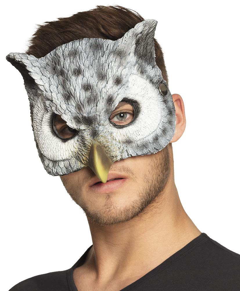 Boland Owl Half Mask, Realistic Animal Print Fancy Dress Mask with Elastic Strap - Image 2