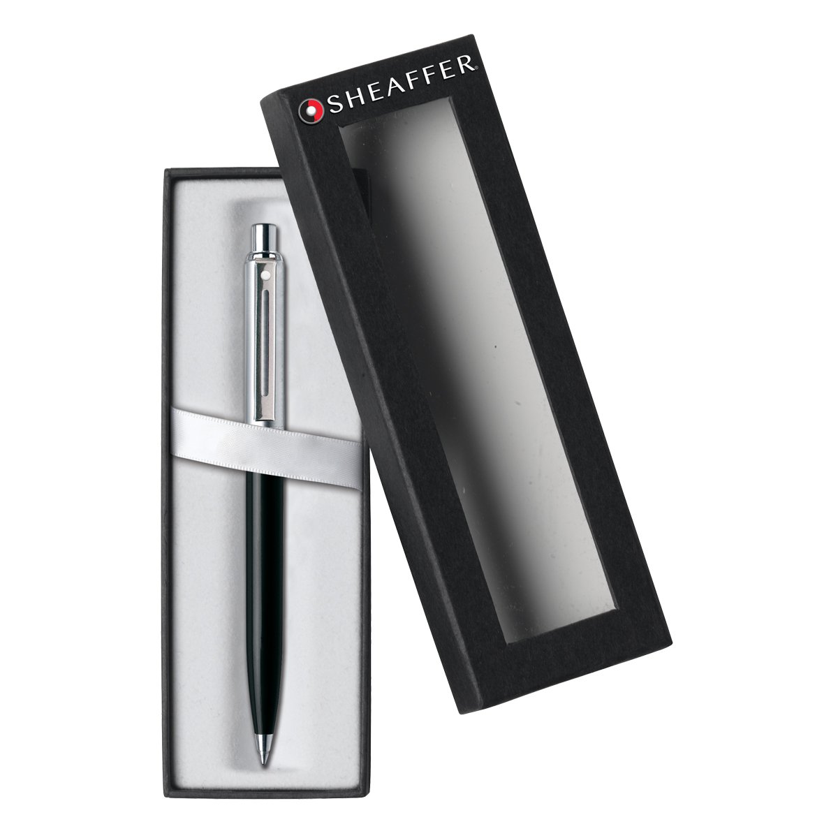 Sheaffer Sentinel - Refillable Ballpoint Pen, Black Resin, Brushed Chrome appointments, chrome/black - Image 2