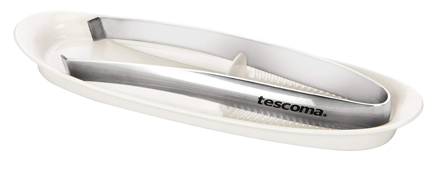 Tescoma Fish Bone Tongs, with Tray Presto, Multi-Colour, 24x8.5x2.2 cm, 24x8.5x2.2000000000000002 cm