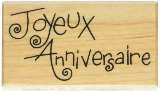 Artemio Wooden Stamp D Text Joyeux Anniversaire