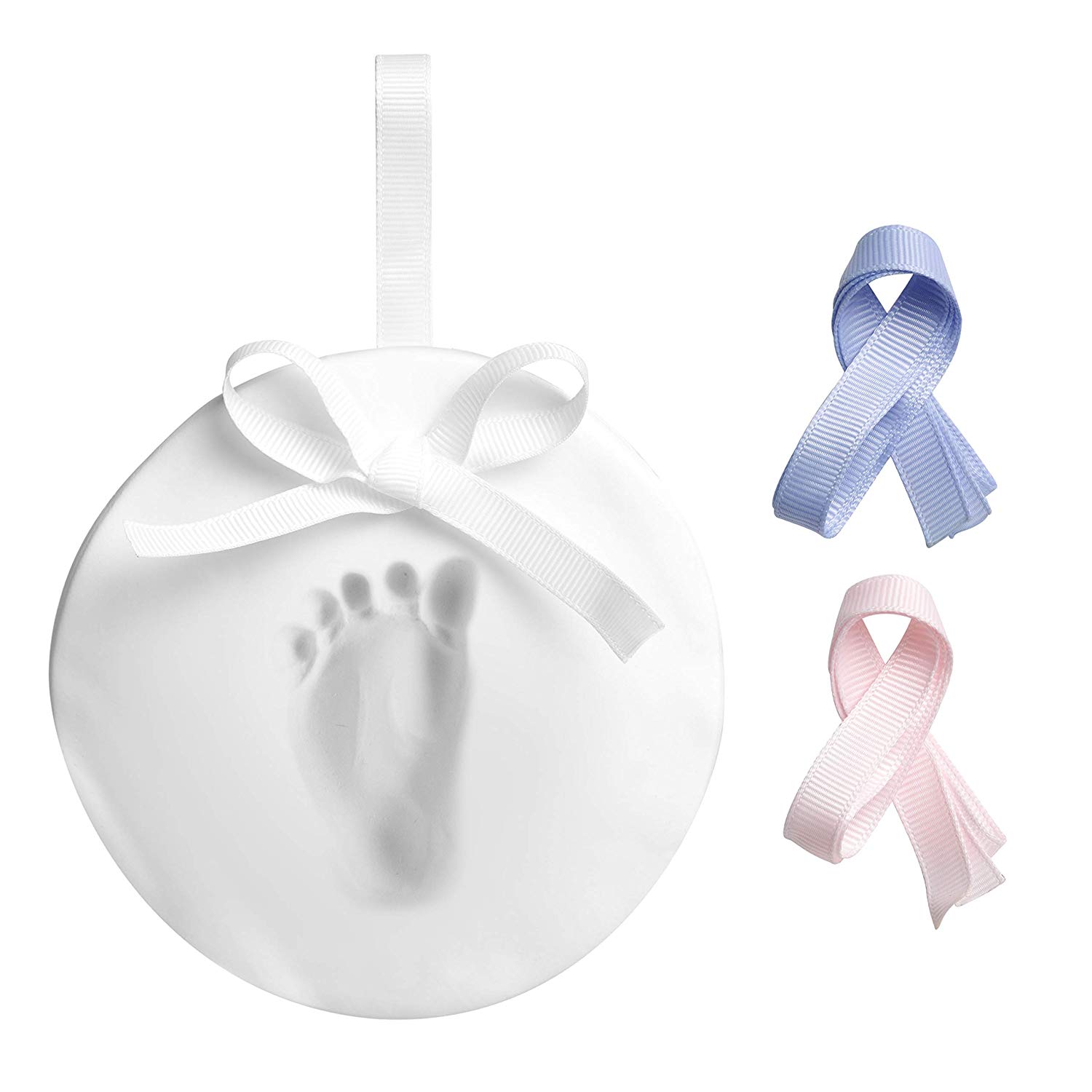 Pearhead Babyprints Baby Handprint or Footprint No Bake Keepsake Ornament, Excellent Mothers Day, Christening or Baptism Gift