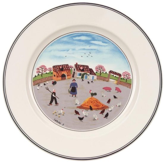Villeroy & Boch Design Naif Breakfast Plate PouLitrey Farm, 21 cm, Premium Porcelain, White/Colourful