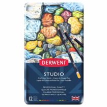 Derwent 32196 Studio Colouring Pencils, Set of 12, Professional Quality, Multicolor, tin 12