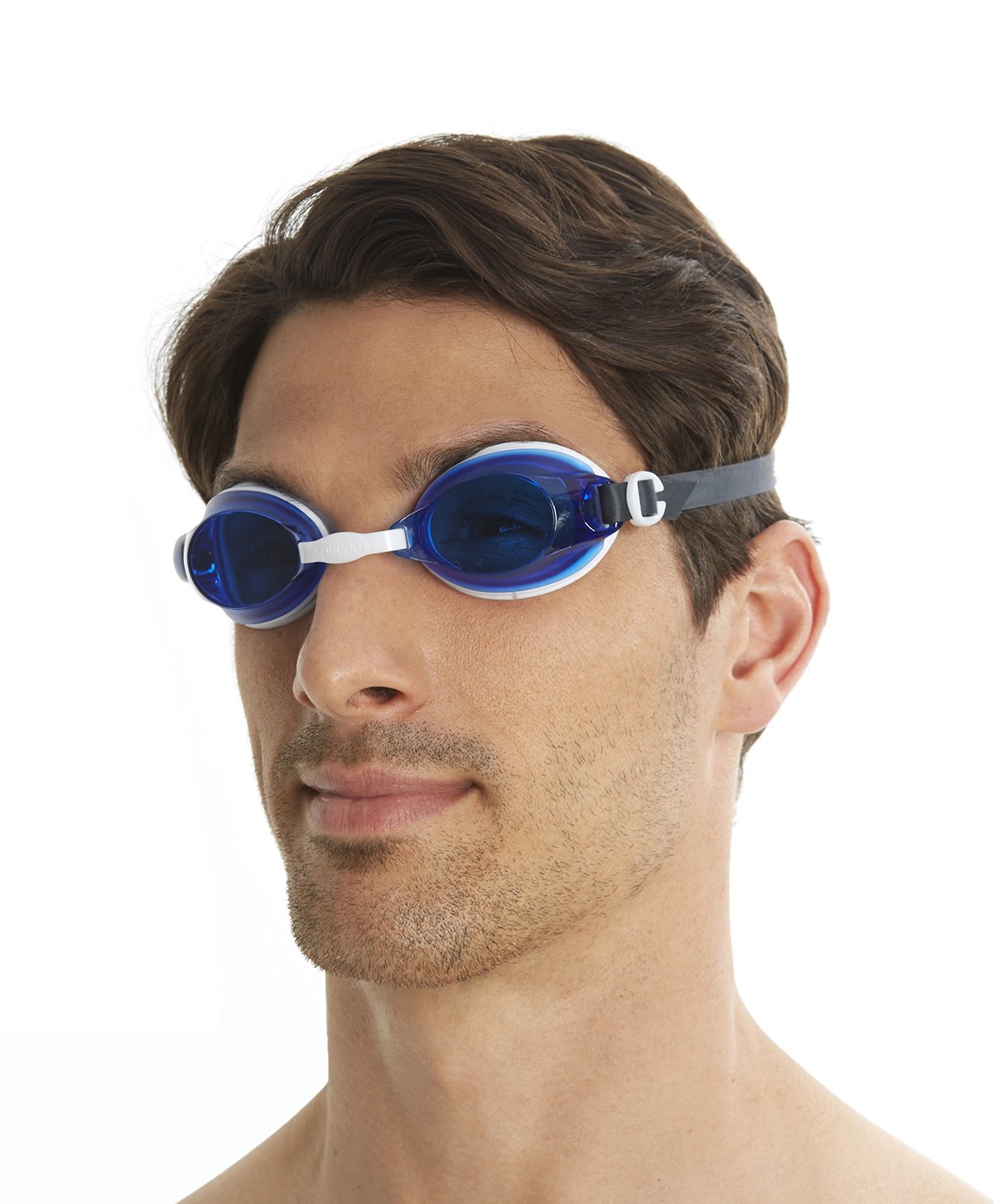 Speedo Jet V2 Swimming Goggles, Navy/White/Blue - Image 2