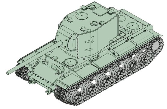 Trumpeter 07162 Model Kit Russian KV-2 with ZIS 6, 107 mm