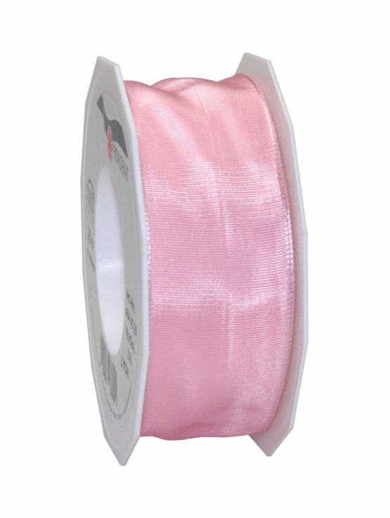 C.E. Pattberg Präsent 40 mm 25 m Ribbon Wired Tafetta Lyon, Light Pink