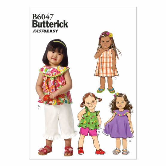 Butterick Patterns Toddlers Dress Patterns, White, CCB In One Envelope