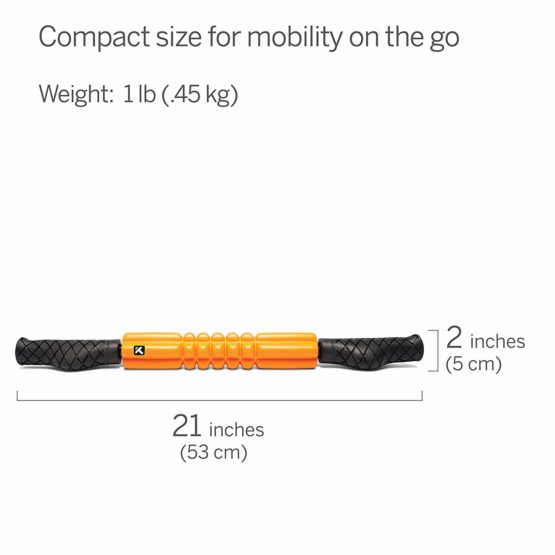 TriggerPoint Performance Grid STK Hand-Held Foam Roller, Handheld Foam Roller, Massage Roller, Muscle Roller Stick, Orange, 24''/53cm - Image 4
