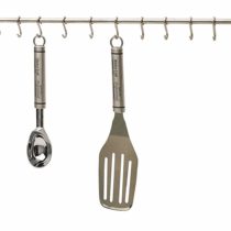 KitchenCraft KCRACKDL Kitchen Utensils Hanging Rack with 12 Hooks, Easy to Install, Gift Boxed, Stainless Steel, 52 cm, Silver