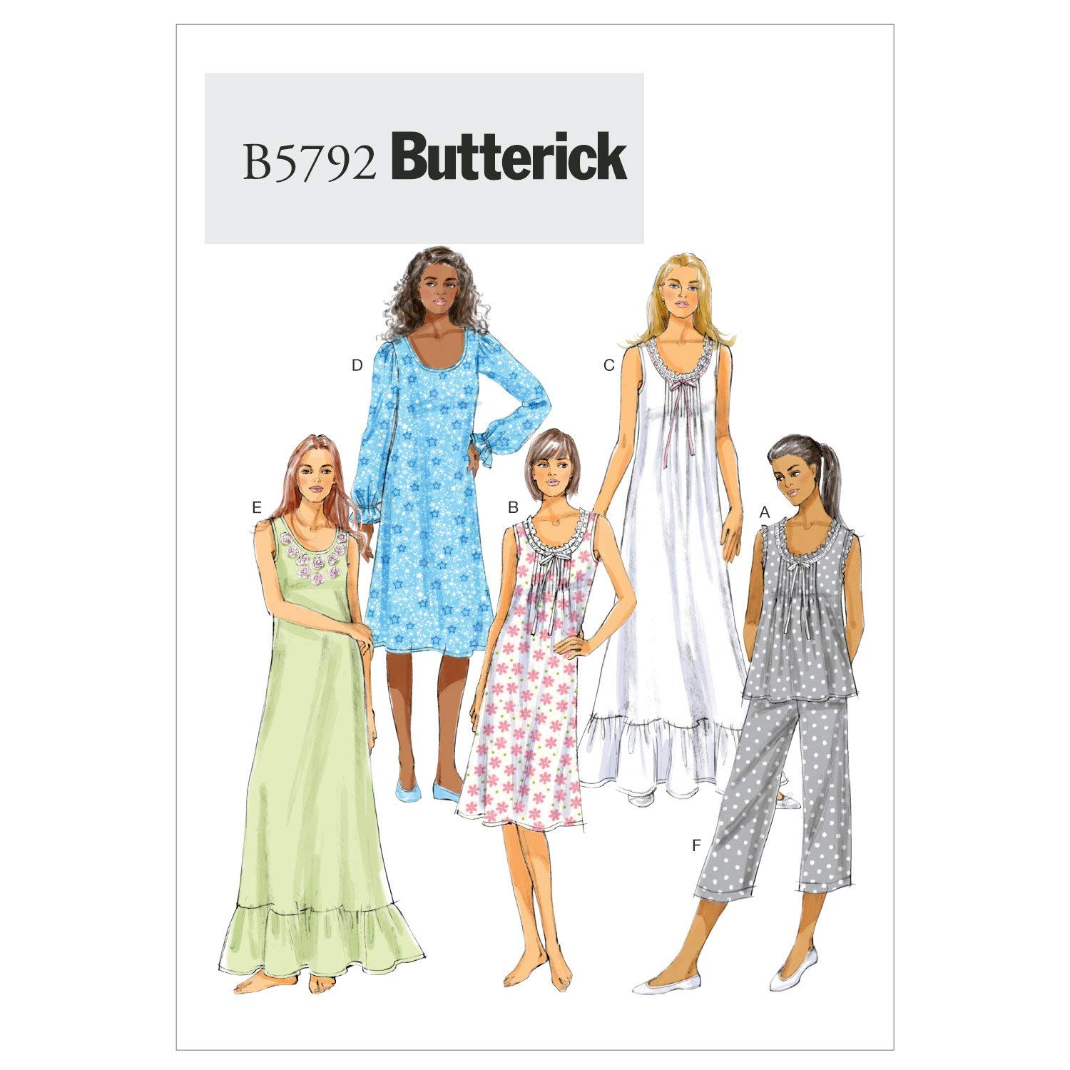 Butterick Patterns B5792 Size ZZ Large-Extra-Large-XXL Misses' Top, Gown and Pants, Pack of 1, White, ZZ (LRG-XLG-XXL)