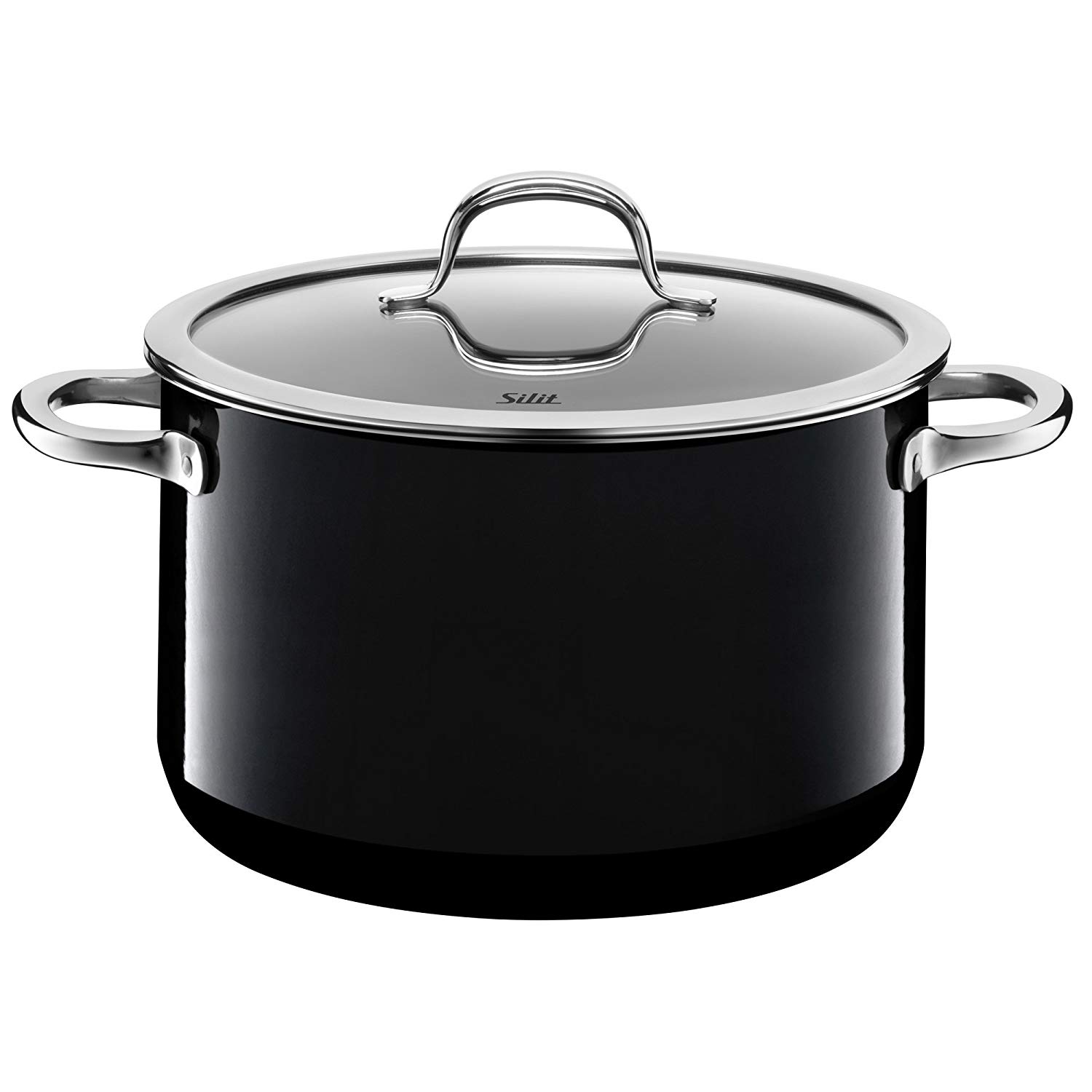 Silit "Passion High Casserole with Lid, Black, 24 cm, 32.700000000000003 x 27.5 x 19.7 cm