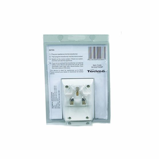 Tacima SC5474W/BP Step Down Voltage Convertor,230/240 Volts down to 110/120 Volts – Maximum Load 50VA (Approximately 50Watts) - Image 2