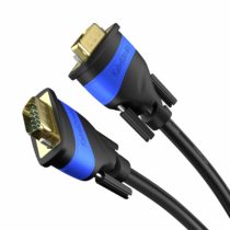 KabelDirekt – 2m – VGA cable (15 pin, Full HD/1080p, 3D ready, VGA male to VGA male connectors, connects PCs to monitors/CRT displays/TVs, gold-plated connectors, black)