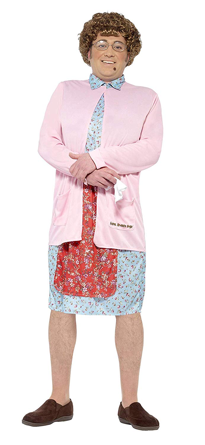Smiffys Adult Official Mrs Brown's Boys TV Show Costume - LARGE, Pink, Men: Large