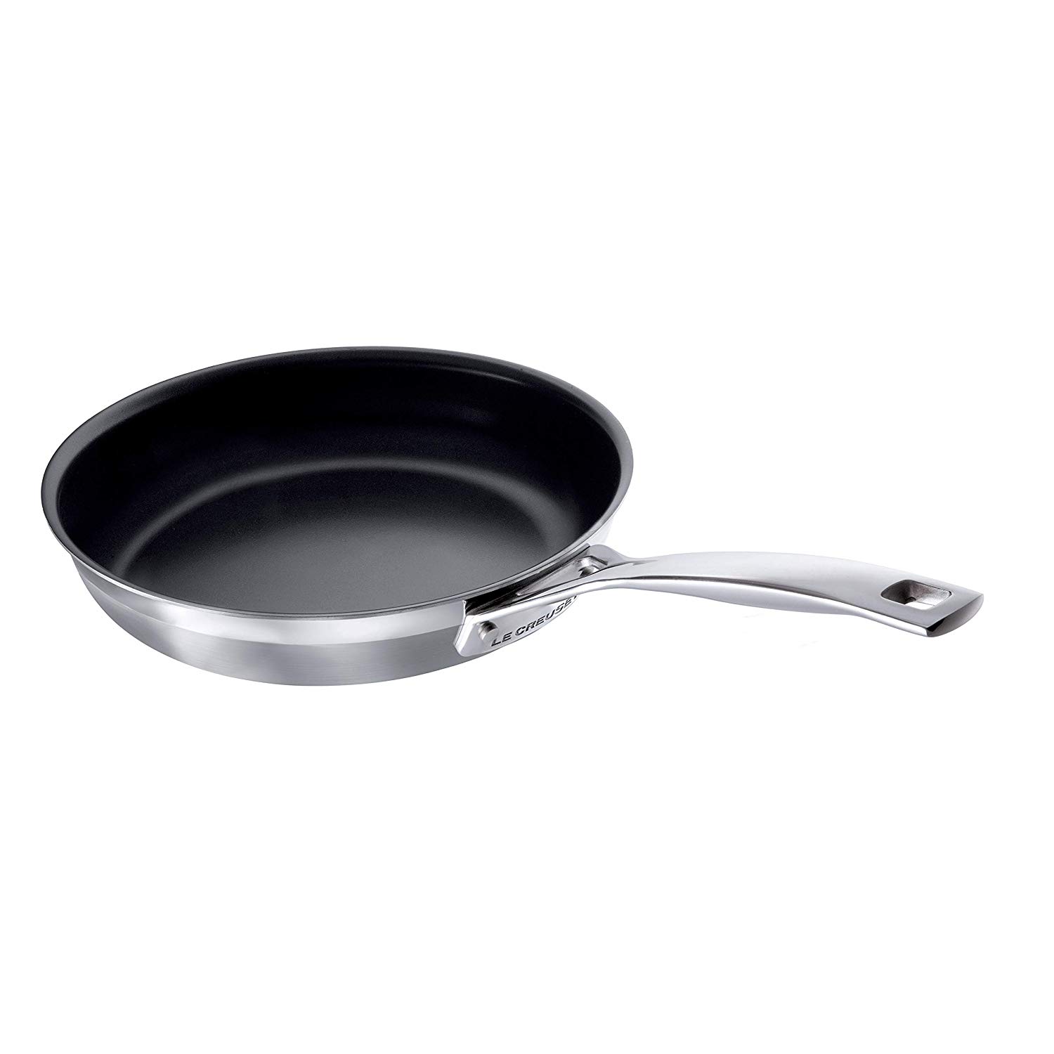 LE CREUSET 3-Ply Stainless Steel Non-Stick Frying Pan, 24 x 5 cm, Silver, 96200224001000, 24 cm