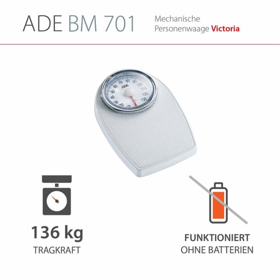 ADE Germany BM 701 Victoria Mechanical Bathroom Scale White - Image 3