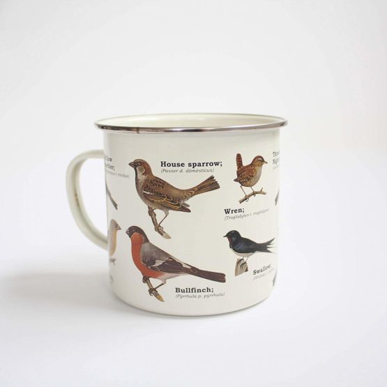 Gift Republic Ecologie Garden Birds Enamel Mug, Aluminum, Multicolor ,GR270086