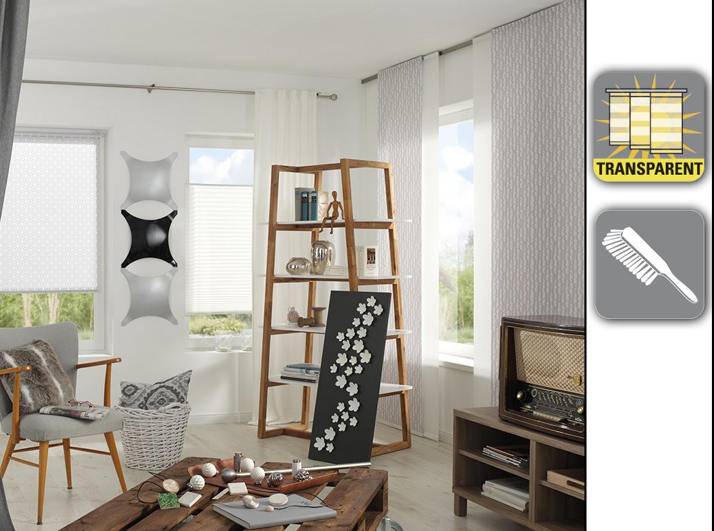 GARDINIA Panel Curtain (1 piece), Sliding, Double Rolling Blind Feel, Panel Curtain Day + Night - Image 3