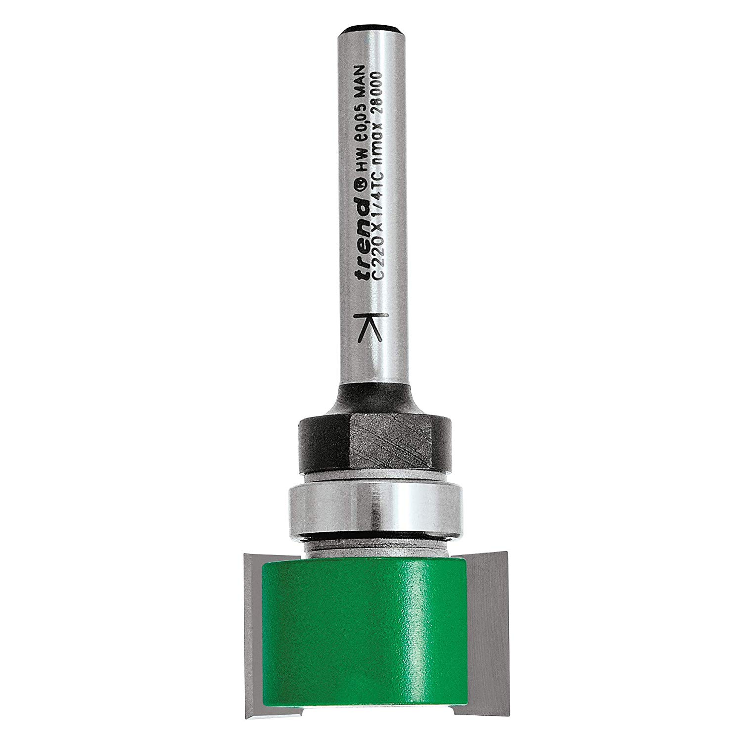Trend CraftPro Two Flute Intumescent Recessing Router Cutter, 1/4 Inch Shank, 24mm Cut Diameter & 15mm Cut Length
