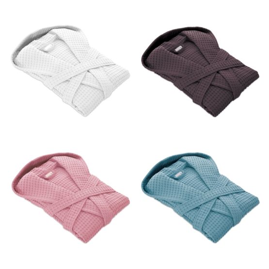 möve Piquée hooded bathrobe in size XL made of 100% cotton, graphite - Image 4
