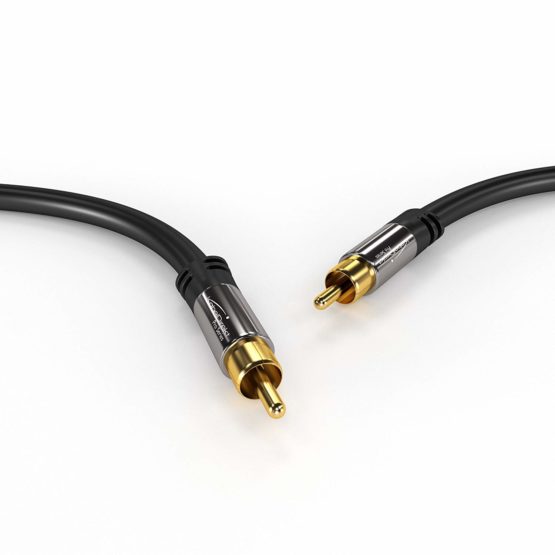 KabelDirekt – 3m – RCA/phono subwoofer lead cable, 1 to 1 RCA/phono, audio/digital/video (coax cable, RCA/phono male/male cinch plugs, for amps/Hi-Fis, audio signals/composite video, 75 ohm, black) - Image 2