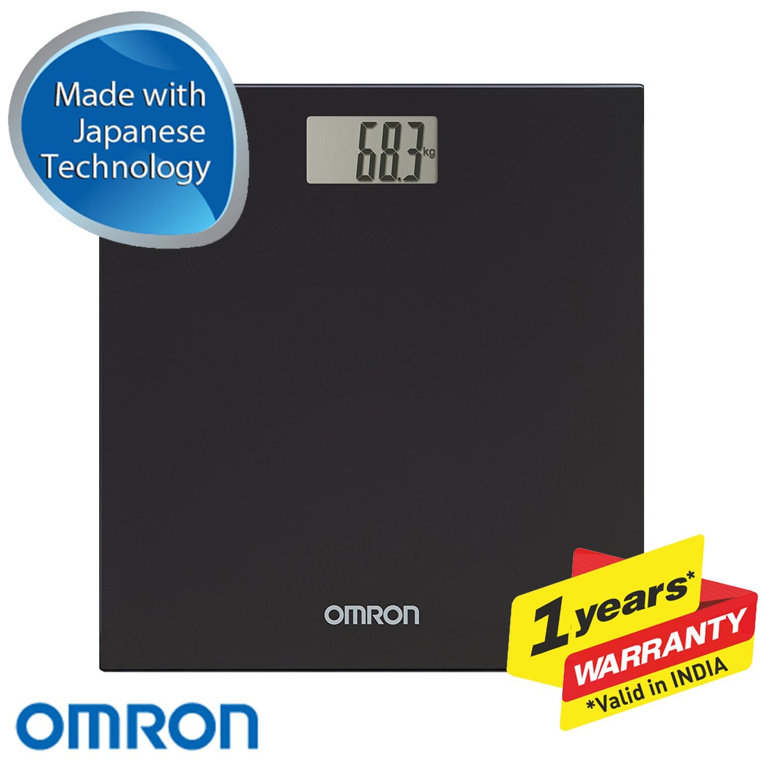 OMRON HN289 Bathroom Scales for Body Weight - Automatic On/Off, Extra Thin, Easy-to, 246 x 165 x 28