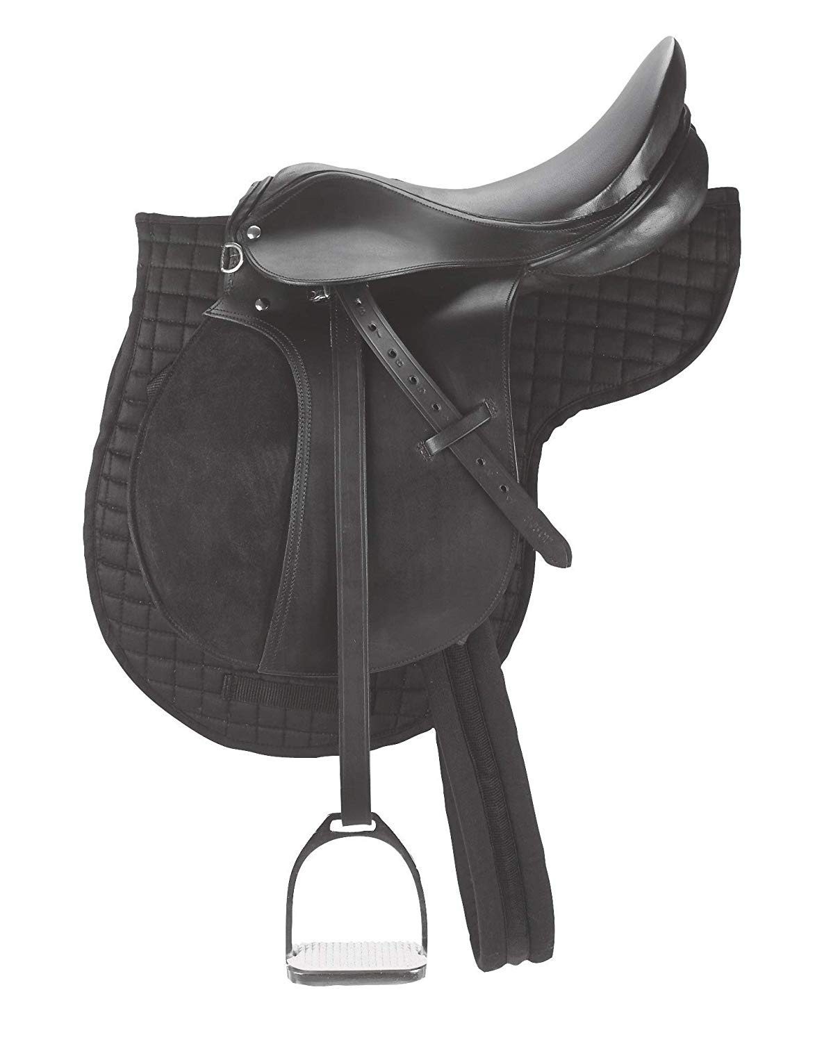 Kerbl 32196 Pony saddle set including belt, blanket, stirrups, stirrups, black, type 100 - Image 2